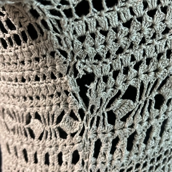 Context Crochet linen knit tunic top swim coverup boat neck boho sz XS - Picture 5 of 6